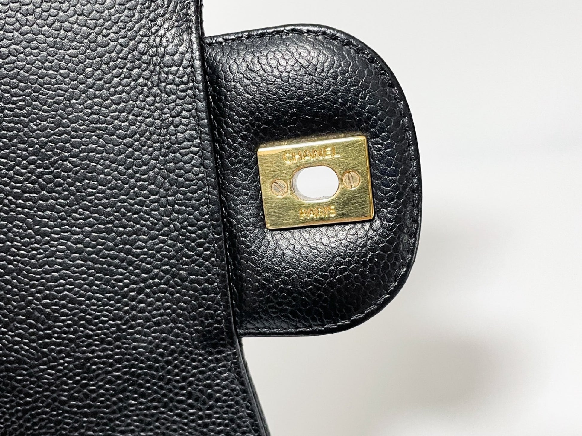 CHANEL Deca Matelasse 30 Caviar Leather Black with Gold Hardware Shoulder Bag