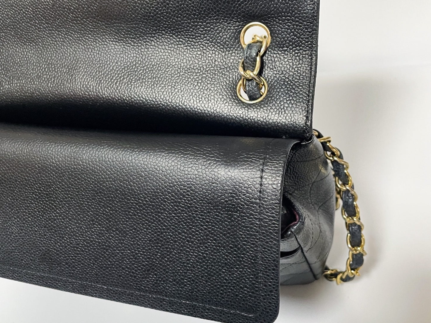 CHANEL Deca Matelasse 30 Caviar Leather Black with Gold Hardware Shoulder Bag