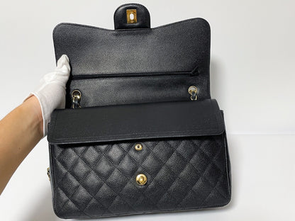 CHANEL Deca Matelasse 30 Caviar Leather Black with Gold Hardware Shoulder Bag