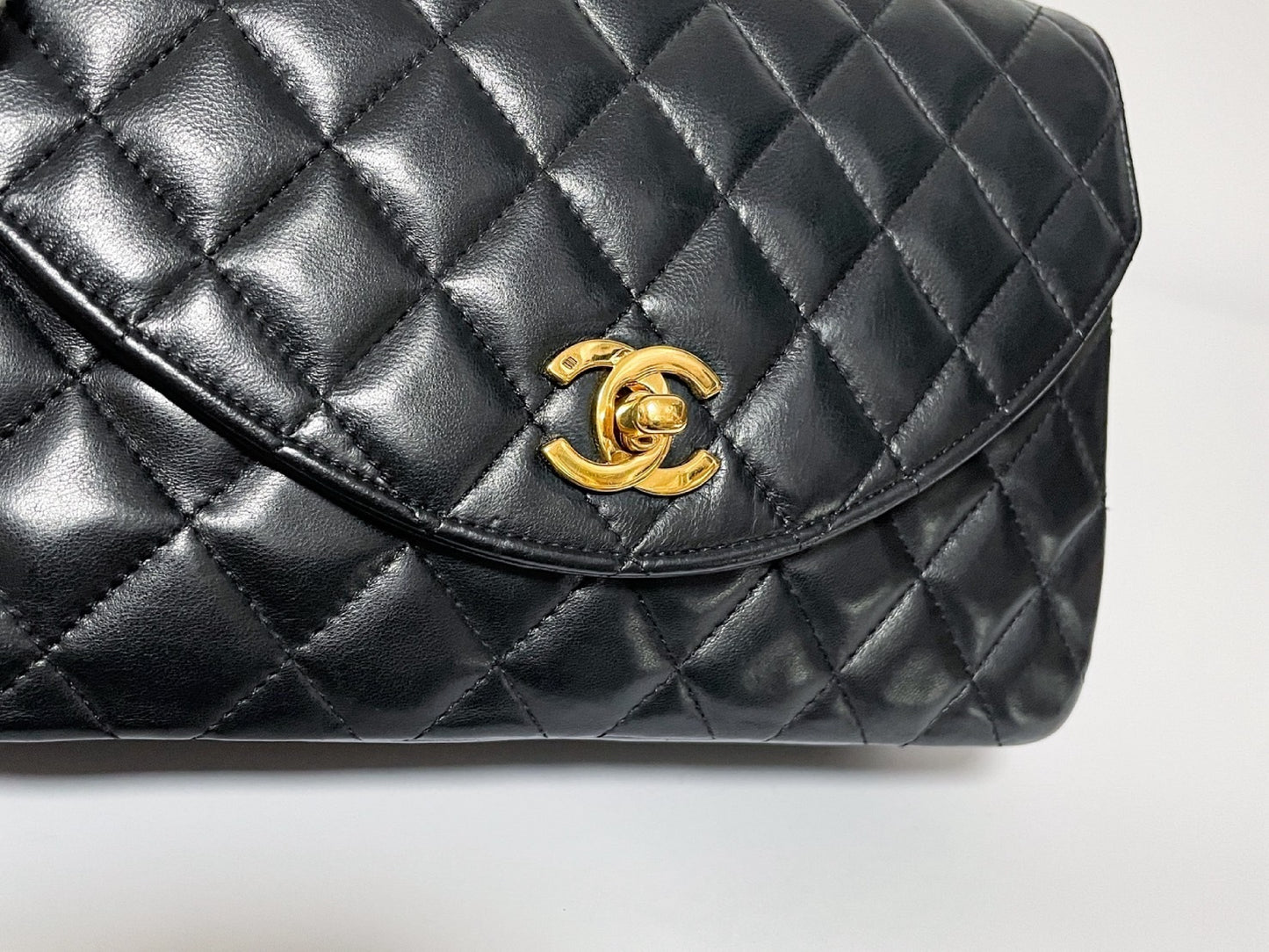 CHANEL Half Moon Matelasse Lambskin Shoulder Bag with Seal
