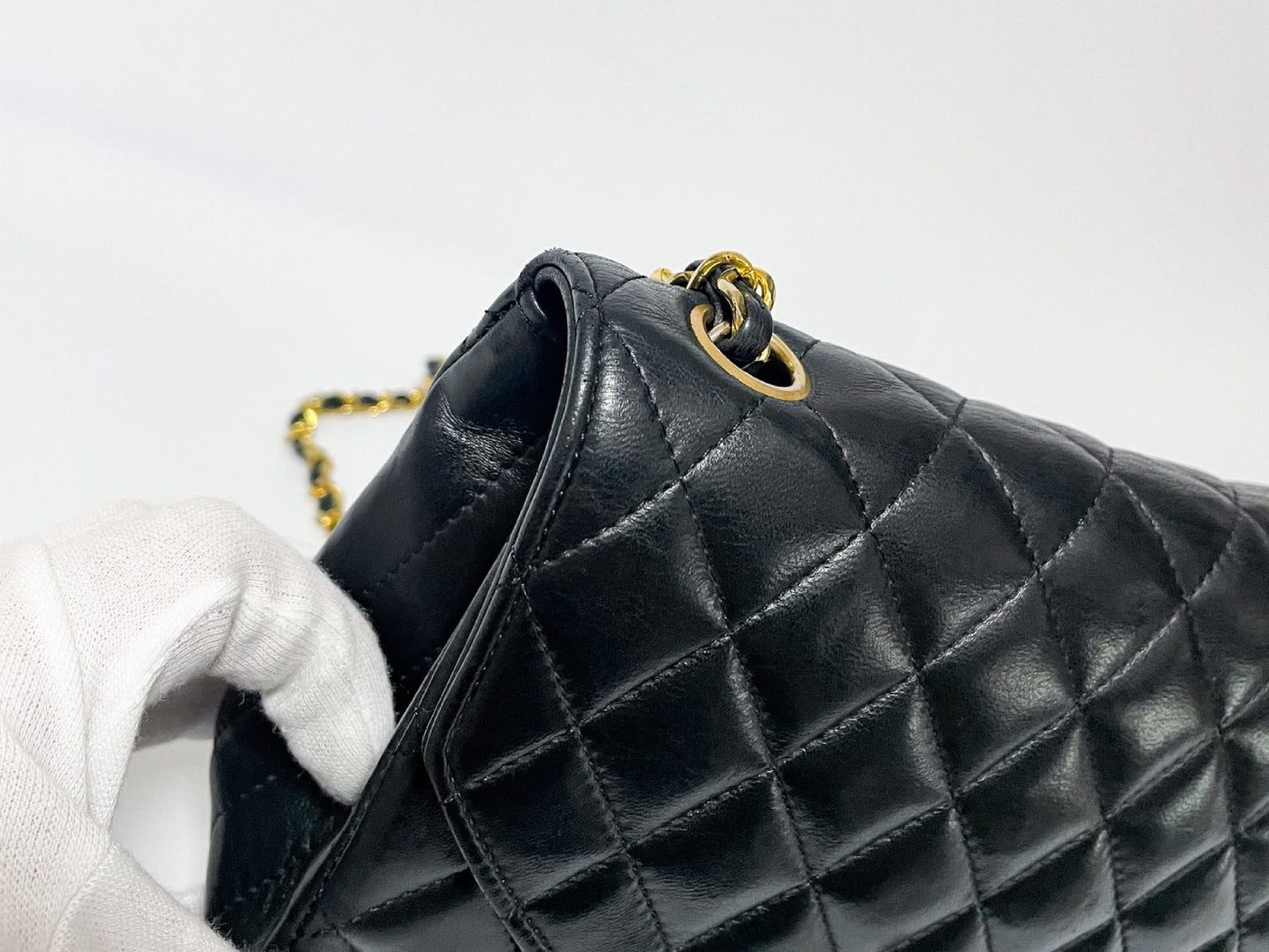 CHANEL Half Moon Matelasse Lambskin Shoulder Bag with Seal