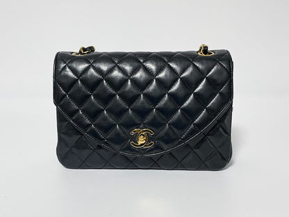 CHANEL Half Moon Matelasse Lambskin Shoulder Bag with Seal