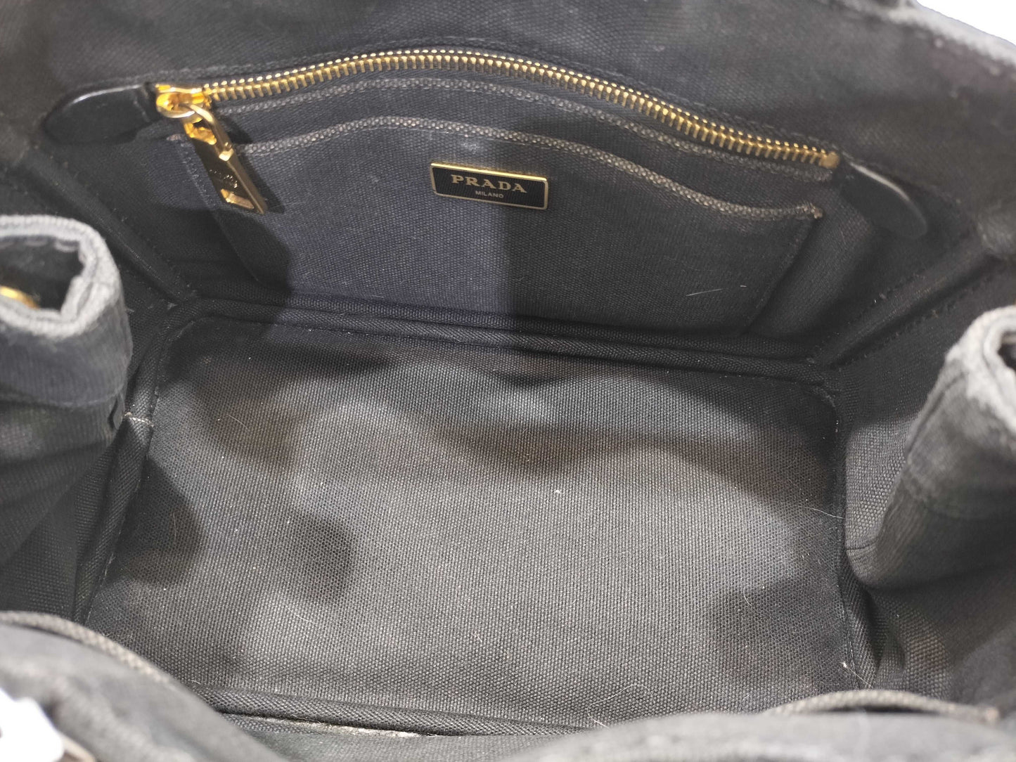 PRADA Canapa 2-way bag, black handbag