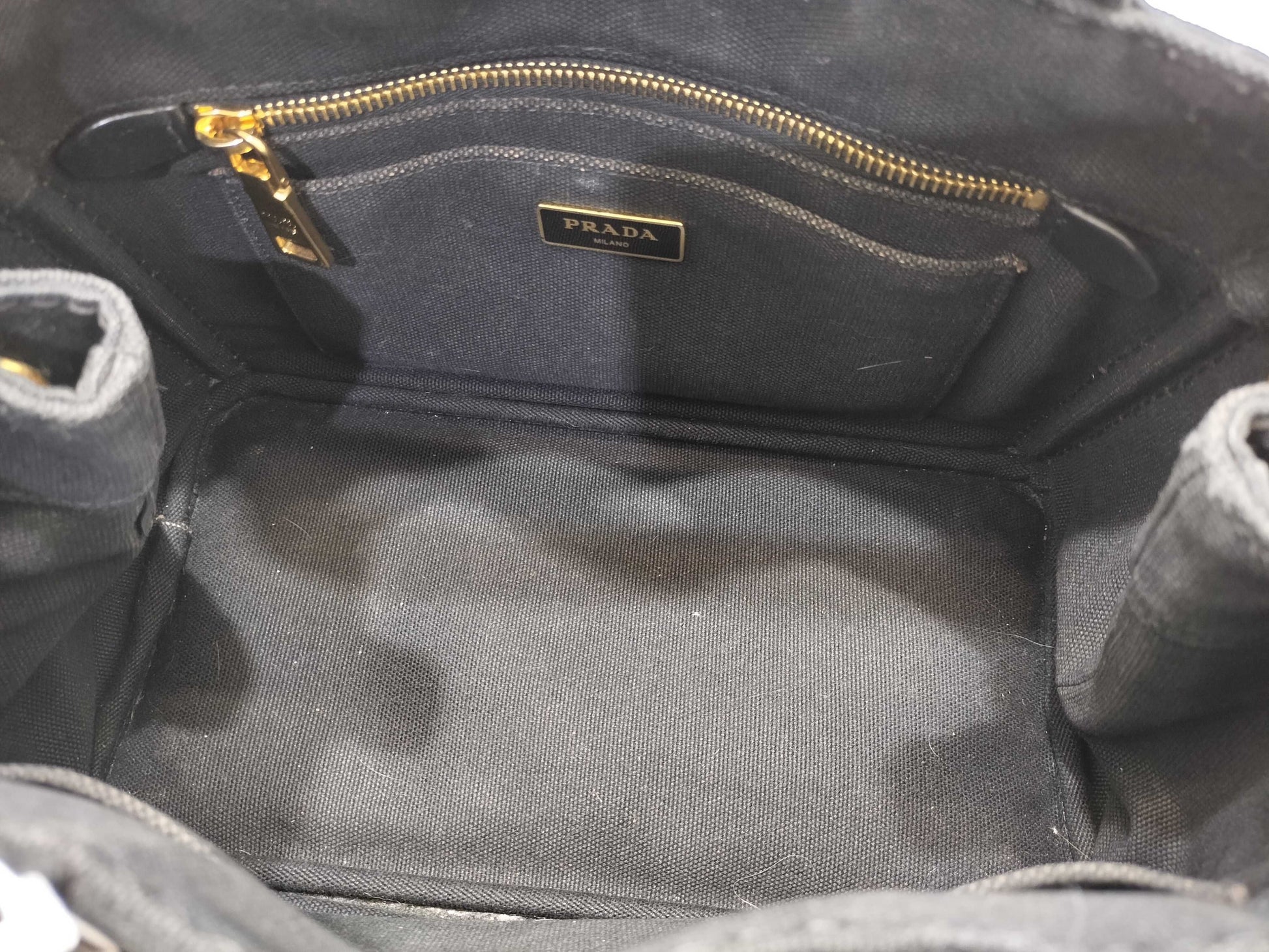 PRADA Canapa 2-way bag, black handbag