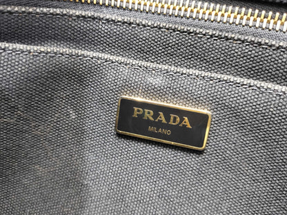 PRADA Canapa 2-way bag, black handbag