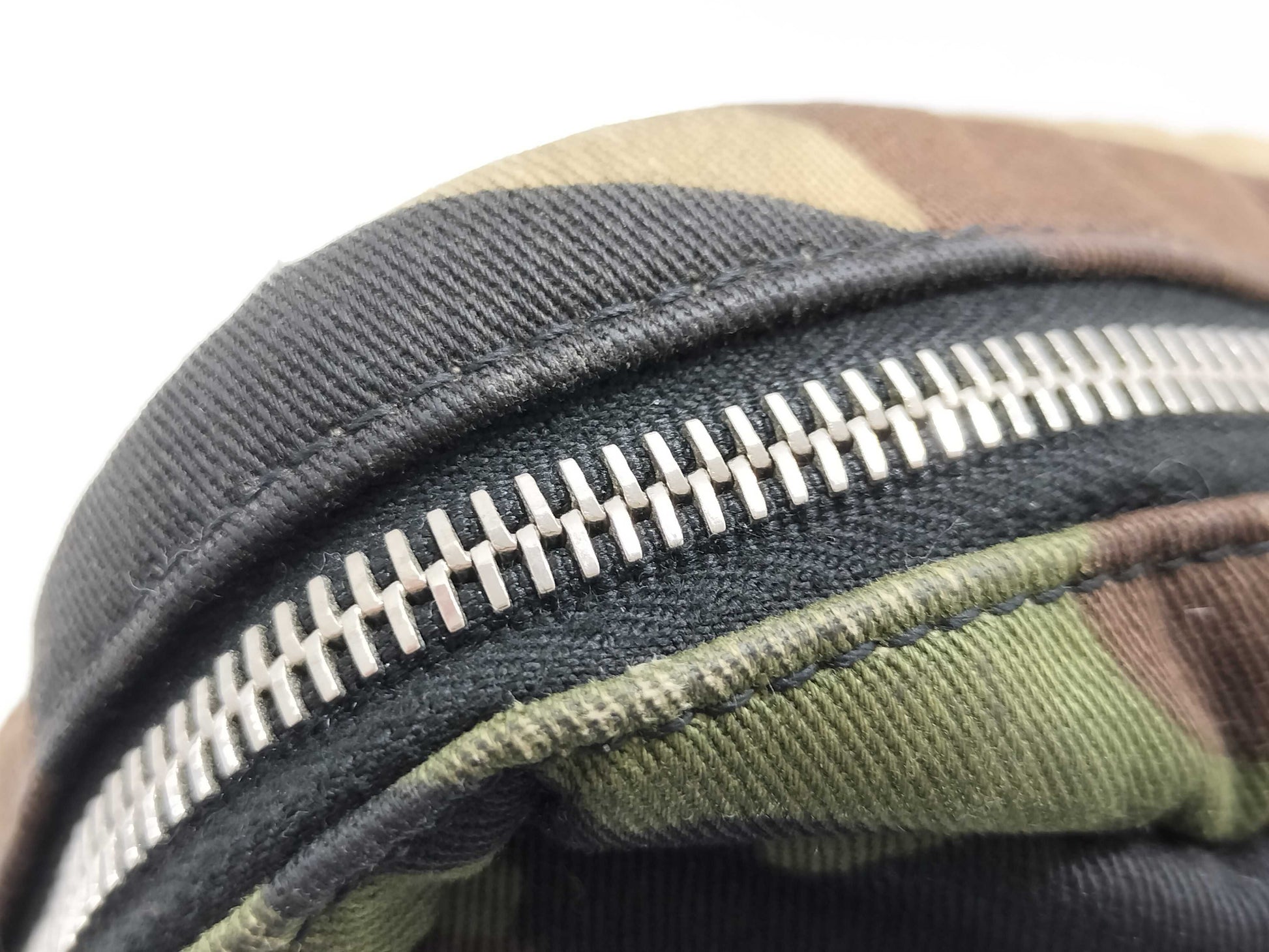 SAINT LAURENT 482777 Paris Rivington Shoulder Bag, Camouflage Canvas, Khaki