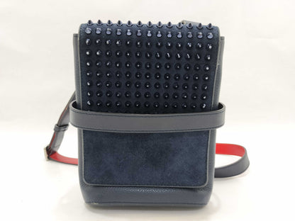 Christian Louboutin Bench Reporter Shoulder Bag, Studded Leather, Navy