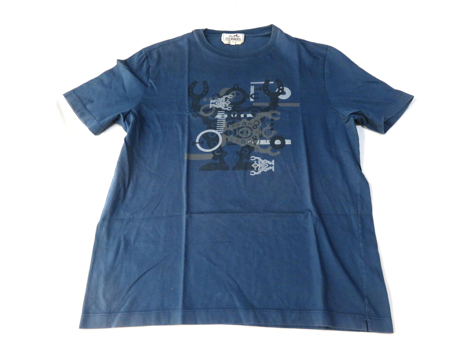 HERMES Hello Mr. Falier T-shirt Navy M T-shirt