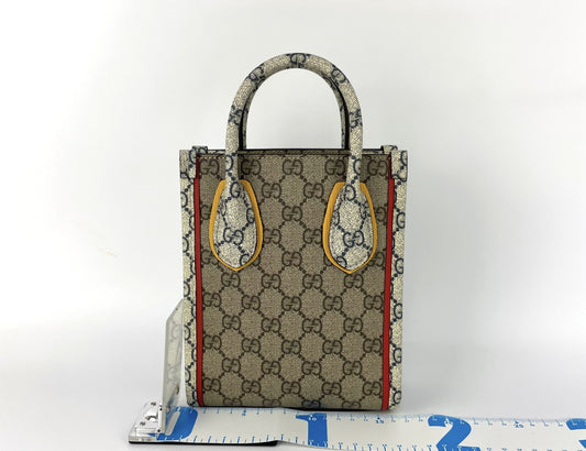 GUCCI GG Supreme PVC and Leather 2-Way Shoulder Bag, Multicolor, 699406