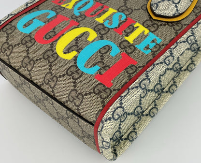 GUCCI GG Supreme PVC and Leather 2-Way Shoulder Bag, Multicolor, 699406