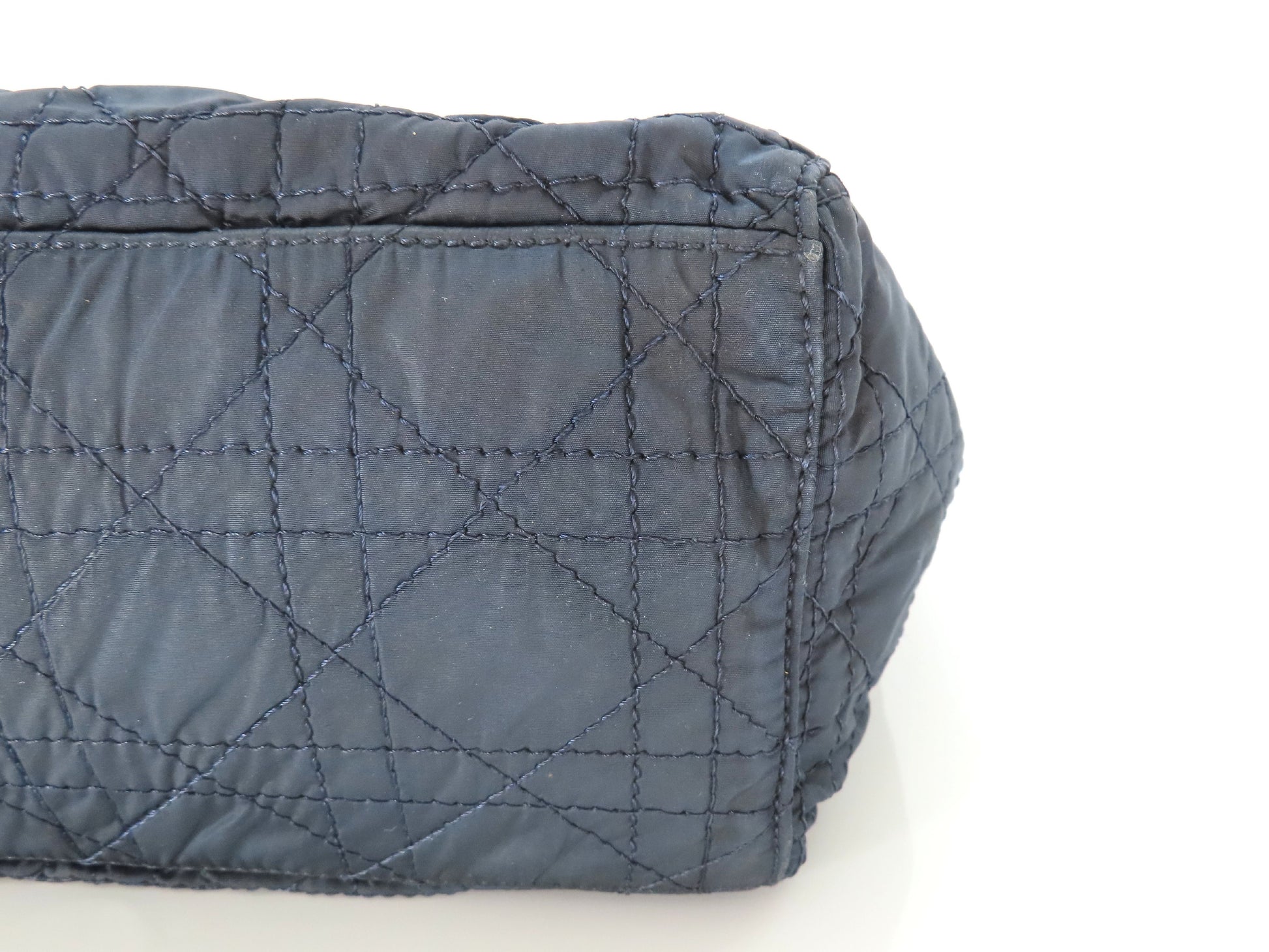 Christian Dior Lady Dior Nylon Handbag Navy