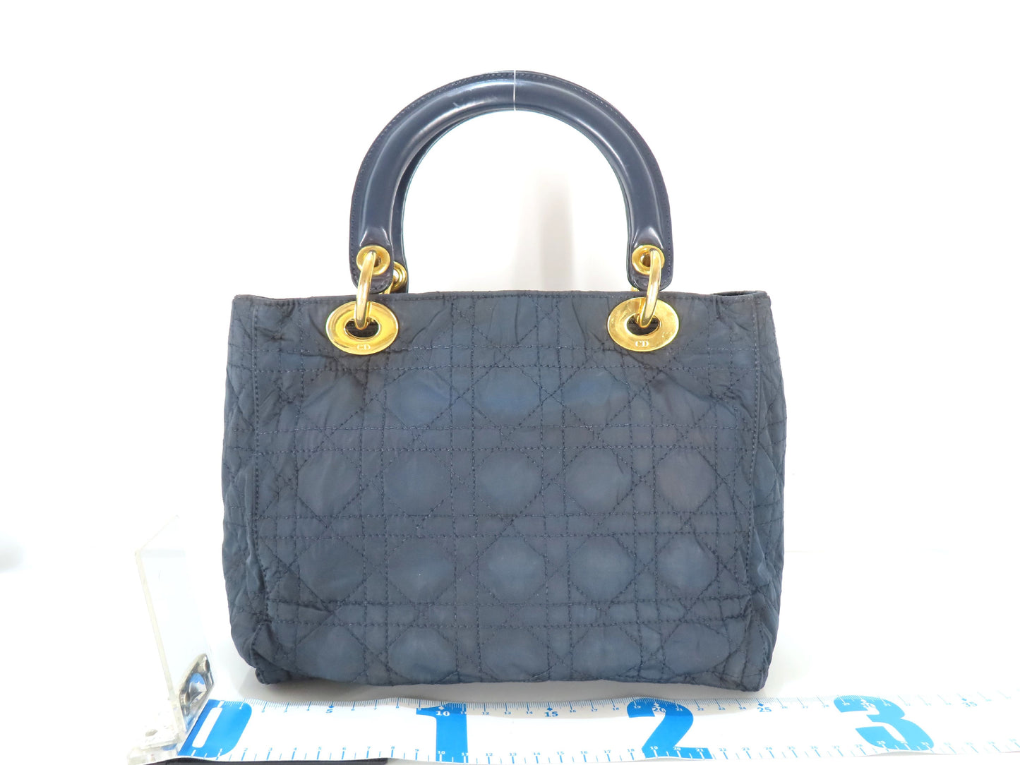 Christian Dior Lady Dior Nylon Handbag Navy