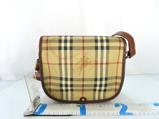 Burberrys PVC Leather Nova Check Shoulder Bag