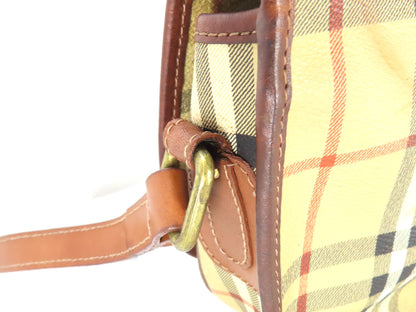 Burberrys PVC Leather Nova Check Shoulder Bag