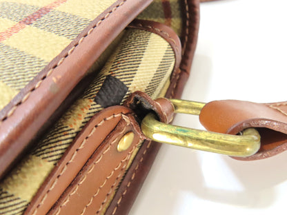 Burberrys PVC Leather Nova Check Shoulder Bag