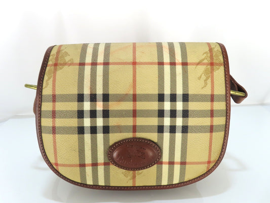 Burberrys PVC Leather Nova Check Shoulder Bag