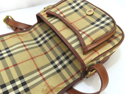 Burberrys PVC Leather Nova Check Shoulder Bag