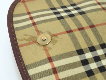Burberrys PVC Leather Nova Check Shoulder Bag
