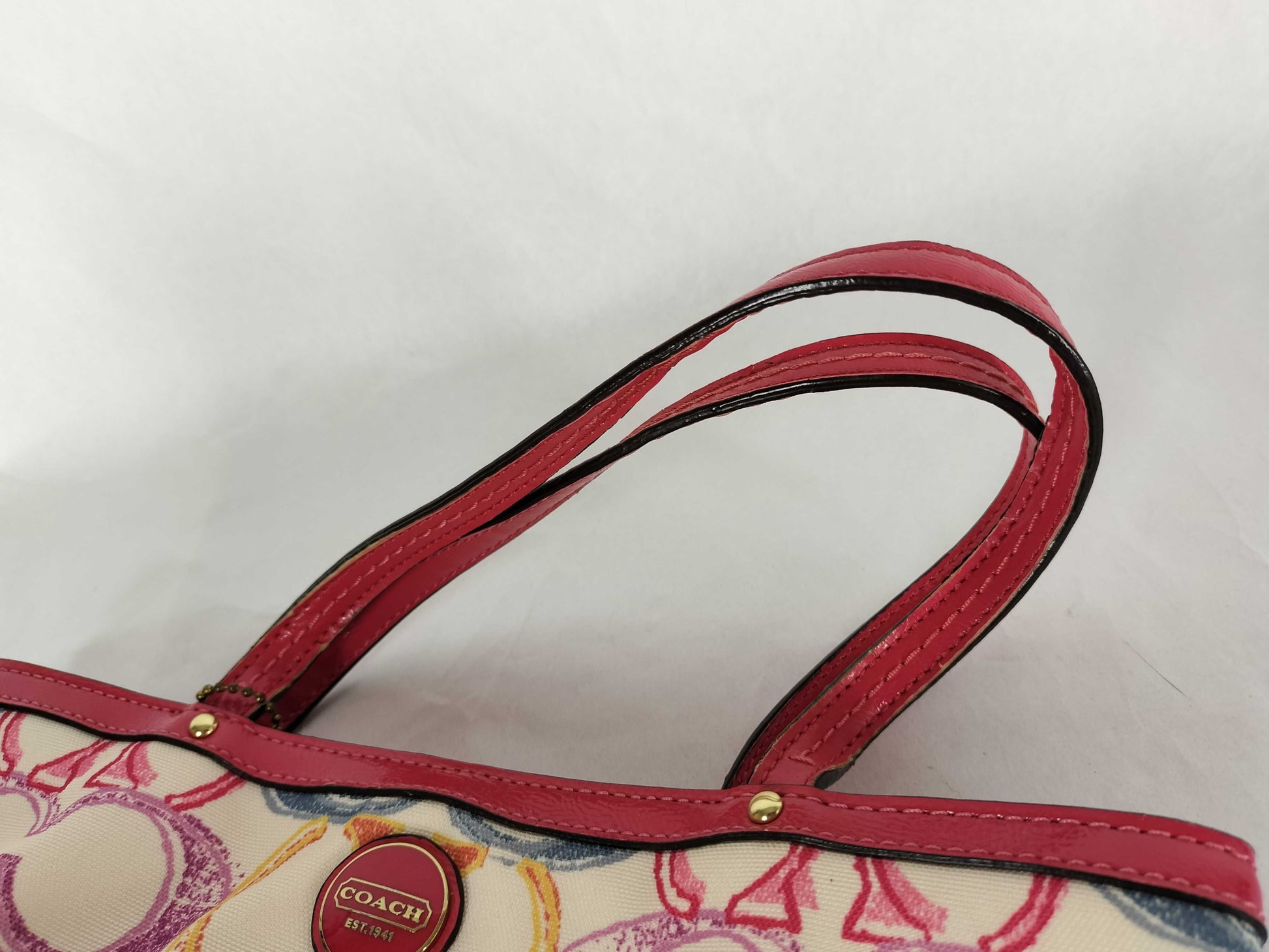 COACH COACH handbag pink floral print handbag