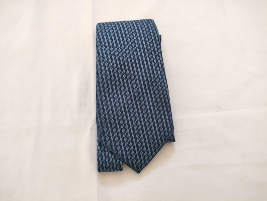 HERMES HERMES Tie H Pattern Stain Blue Other Accessories