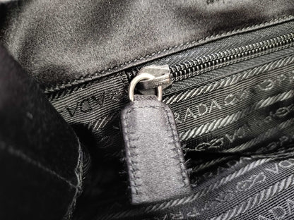 PRADA Nylon Prada Handbag Satin Triangle Logo Handbag