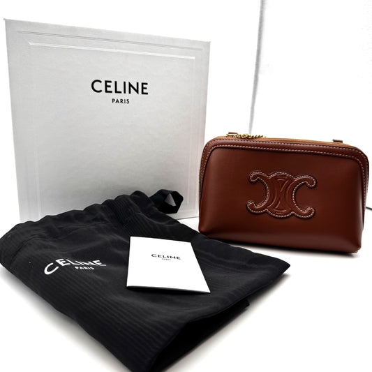 CELINE Clutch Cuir Triomphe Shoulder Bag Model Number: 10E383DR804LU Box, Dust Bag, and Shopper Included
