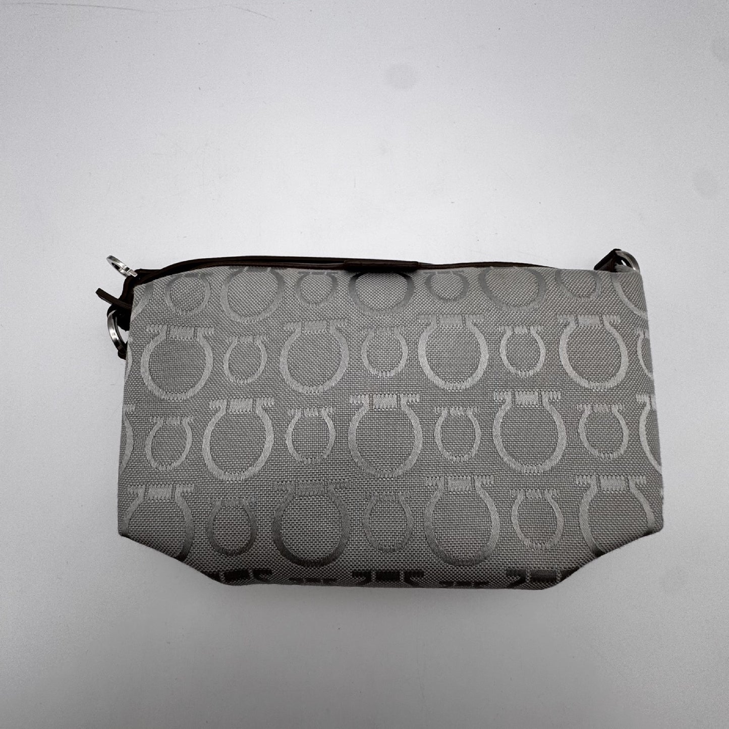 Salvatore Ferragamo gray Gancini handbag with box