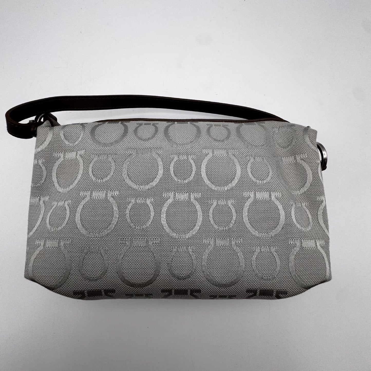 Salvatore Ferragamo gray Gancini handbag with box