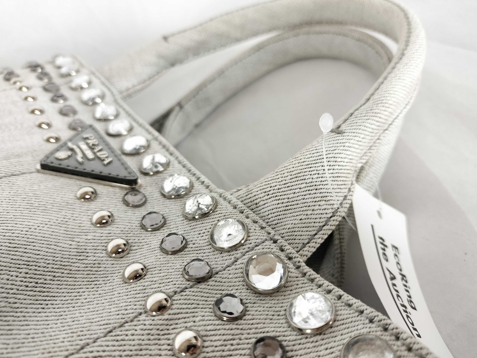 PRADA Prada Canapa Mini Jeweled 2-Way Handbag Shoulder Bag Handbag