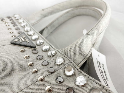 PRADA Prada Canapa Mini Jeweled 2-Way Handbag Shoulder Bag Handbag