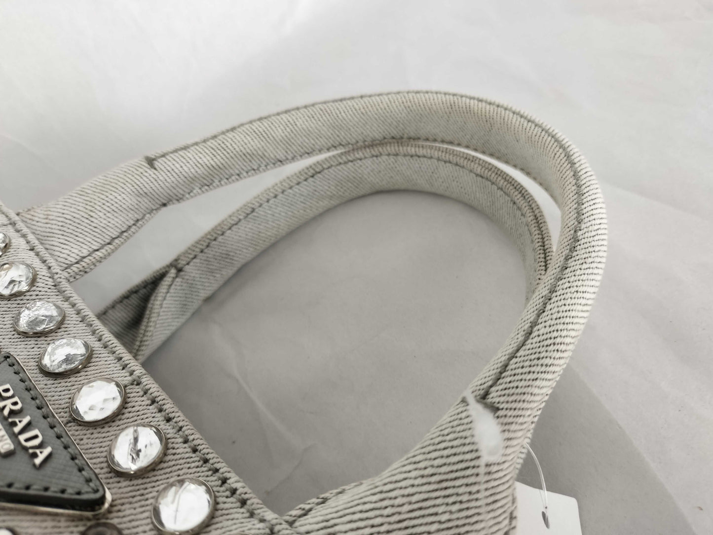 PRADA Prada Canapa Mini Jeweled 2-Way Handbag Shoulder Bag Handbag