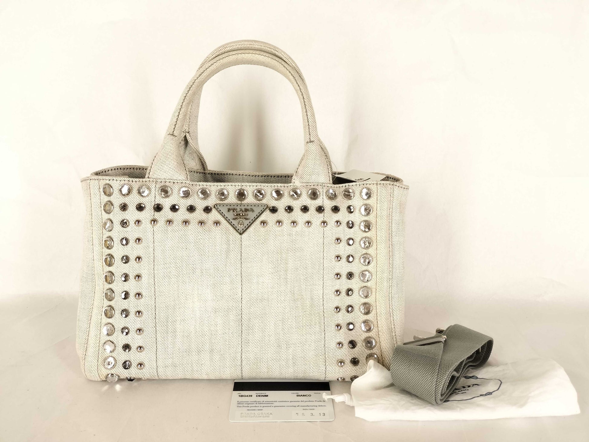 PRADA Prada Canapa Mini Jeweled 2-Way Handbag Shoulder Bag Handbag
