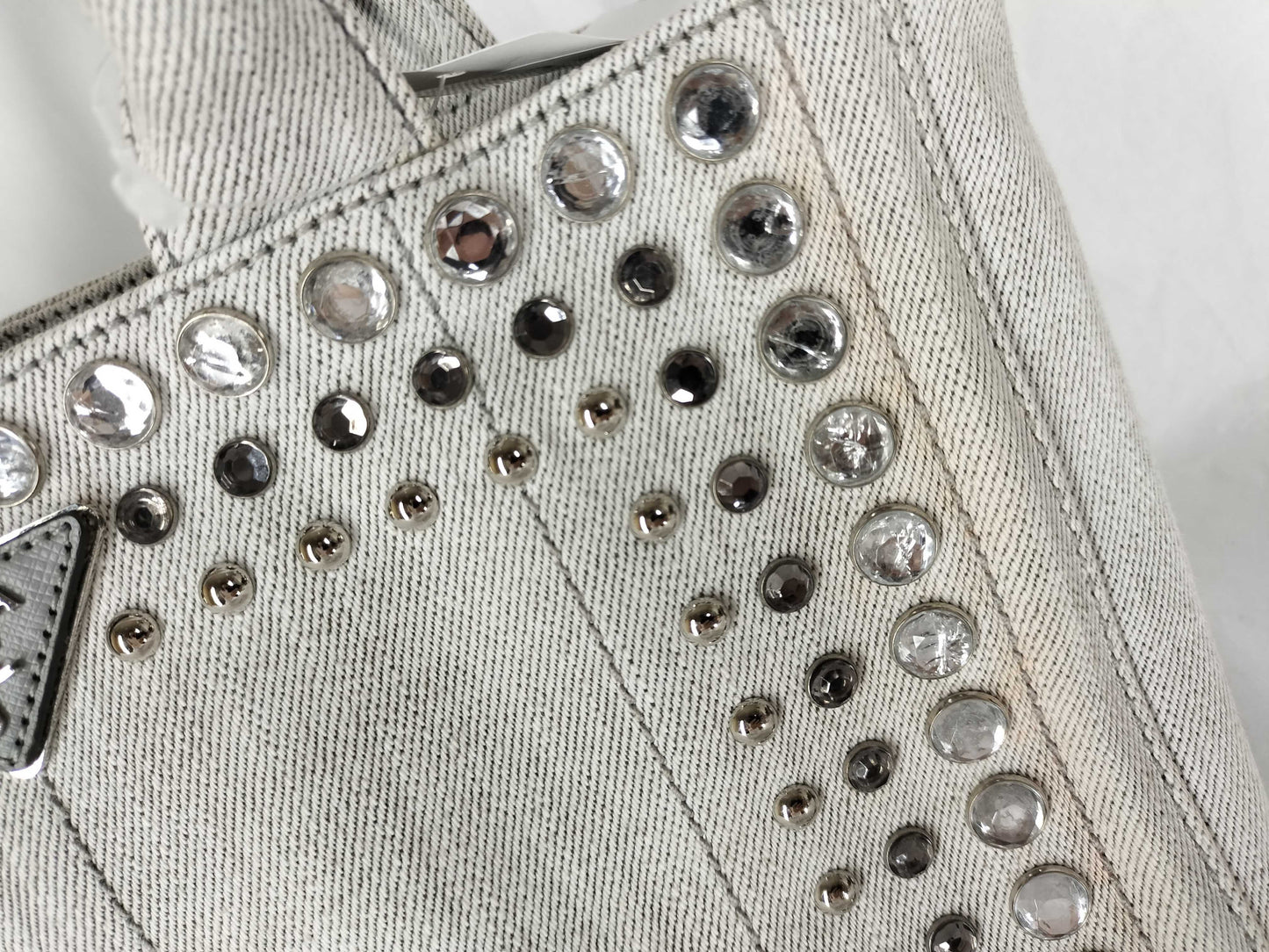 PRADA Prada Canapa Mini Jeweled 2-Way Handbag Shoulder Bag Handbag