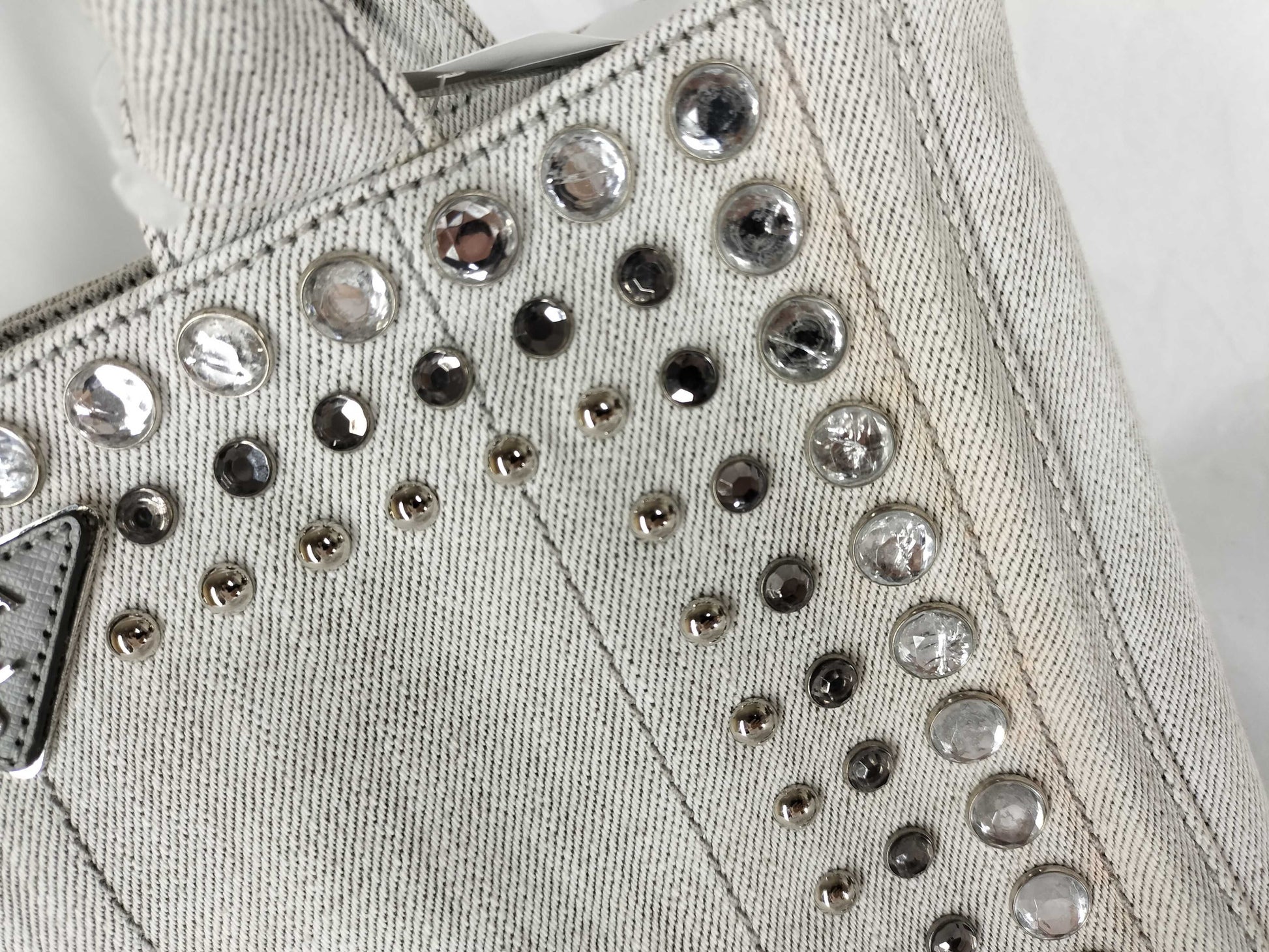 PRADA Prada Canapa Mini Jeweled 2-Way Handbag Shoulder Bag Handbag