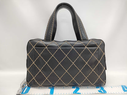 CHANEL Wild Stitch Coco Mark Boston Bag with Seal, Card, and Pouch