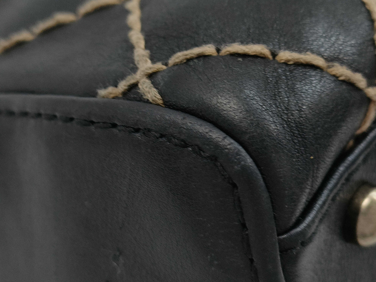 CHANEL Wild Stitch Coco Mark Boston Bag with Seal, Card, and Pouch