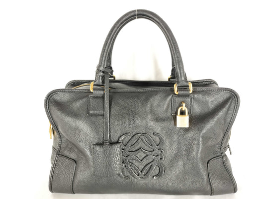 LOEWE Amazona 36 Leather Handbag in Black