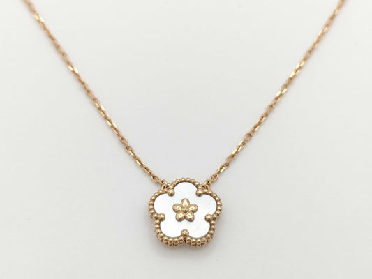 Van Cleef & Arpels Lucky Spring Mother of Pearl Necklace in PG and Au750, 5.3g 