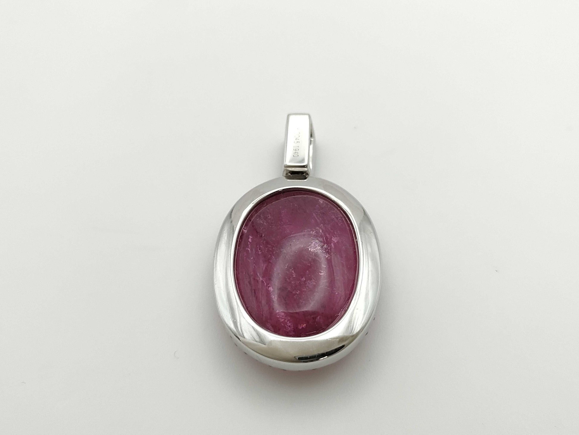 Pink tourmaline 19.40ct D0.45ct K18WG 9.1g pendant top 