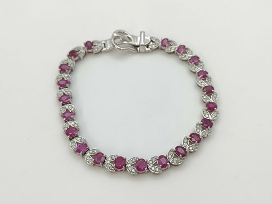 R5.86ct D1.00ct K18WG 16.1g Bracelet/Bangle 