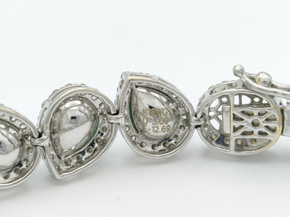 E12.69ct D3.09ct K18WG 20.6g Bracelet/Bangle 