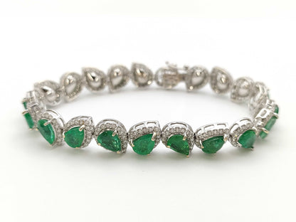 E12.69ct D3.09ct K18WG 20.6g Bracelet/Bangle 