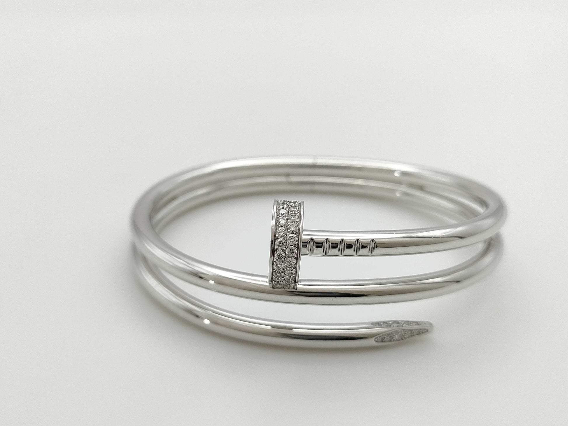 Cartier Juste un Clou #15 Diamond WG Au750 55.2g Bracelet/Bangle 