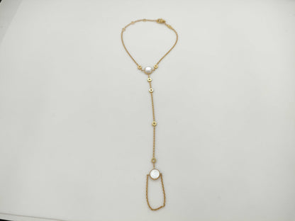 Dior Rose De Vin Shell Diamond Bracelet/Bangle in Yellow Gold and Au750, 4.8g 