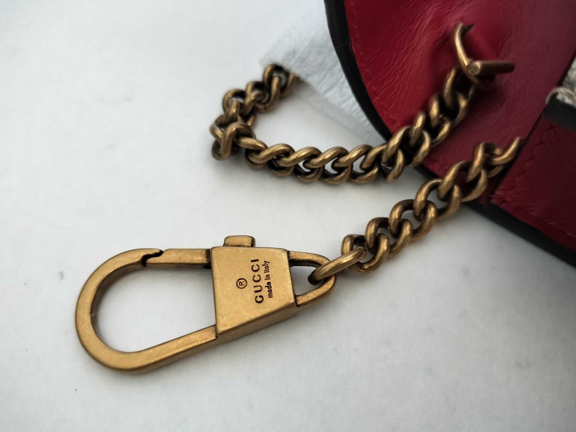 GUCCI Unused Chain Shoulder Bag with Cherry Pattern