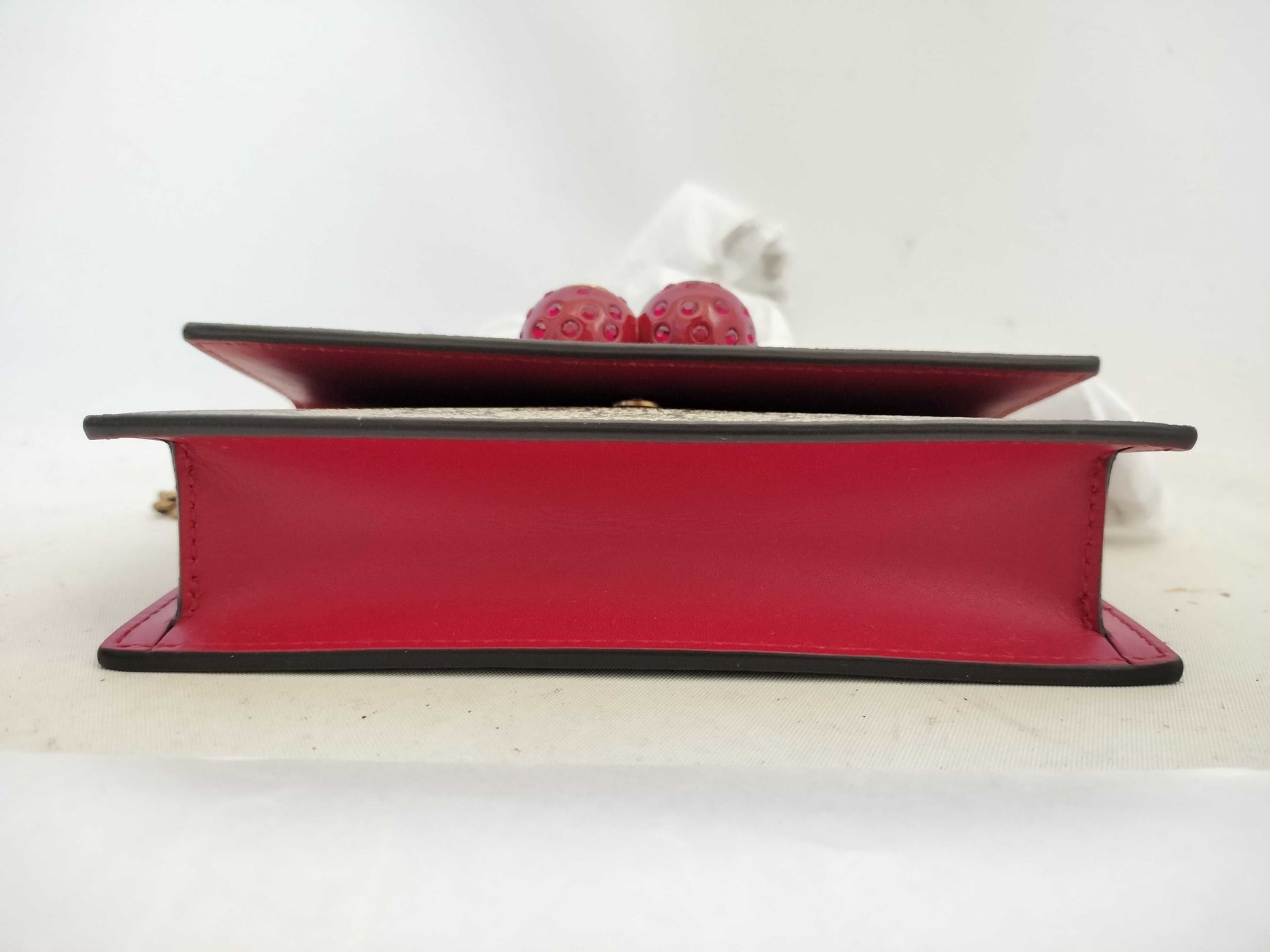 GUCCI Unused Chain Shoulder Bag with Cherry Pattern