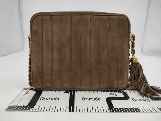 CHANEL Chain Shoulder Suede Shoulder Bag