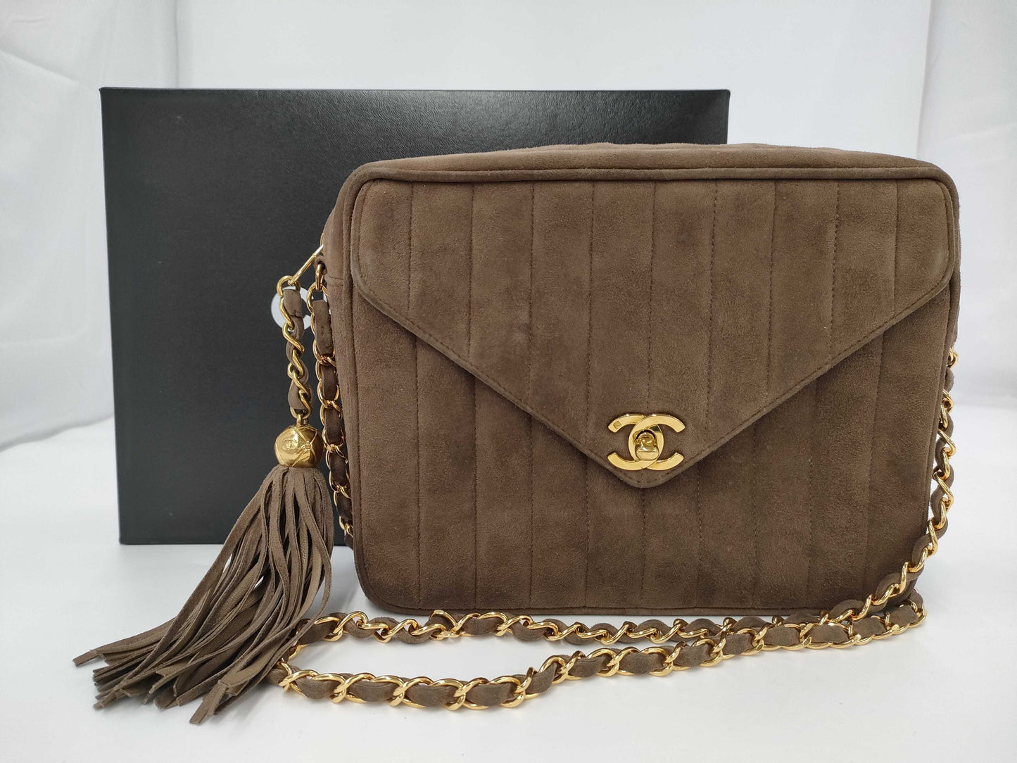 CHANEL Chain Shoulder Suede Shoulder Bag