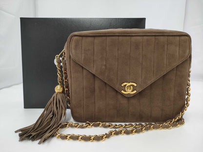 CHANEL Chain Shoulder Suede Shoulder Bag