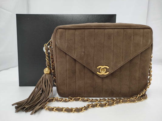 CHANEL Chain Shoulder Suede Shoulder Bag
